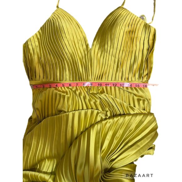 FREE SHIPPING MAC DUGGAL PLEATED PLUNGE NECK WIDE LEG JUMPSUIT, SIZE 12, NWT - Picture 8 of 10